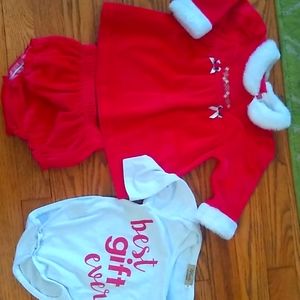 Baby girl Christmas outfits size 3-6 mo